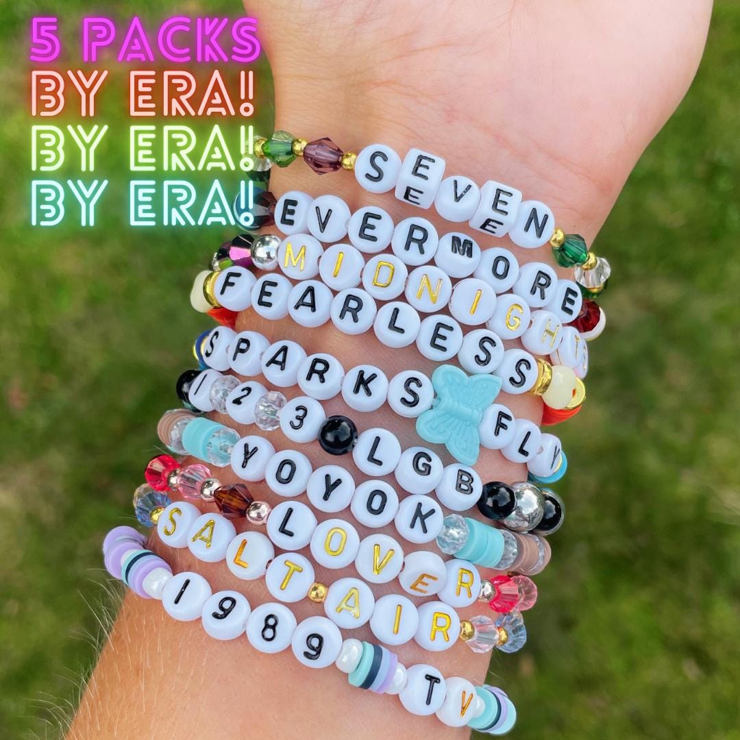 TAYLOR Eras Tour Friendship Trading Bracelets BY ERA (5-Packs) – Kimba  Siena Co.