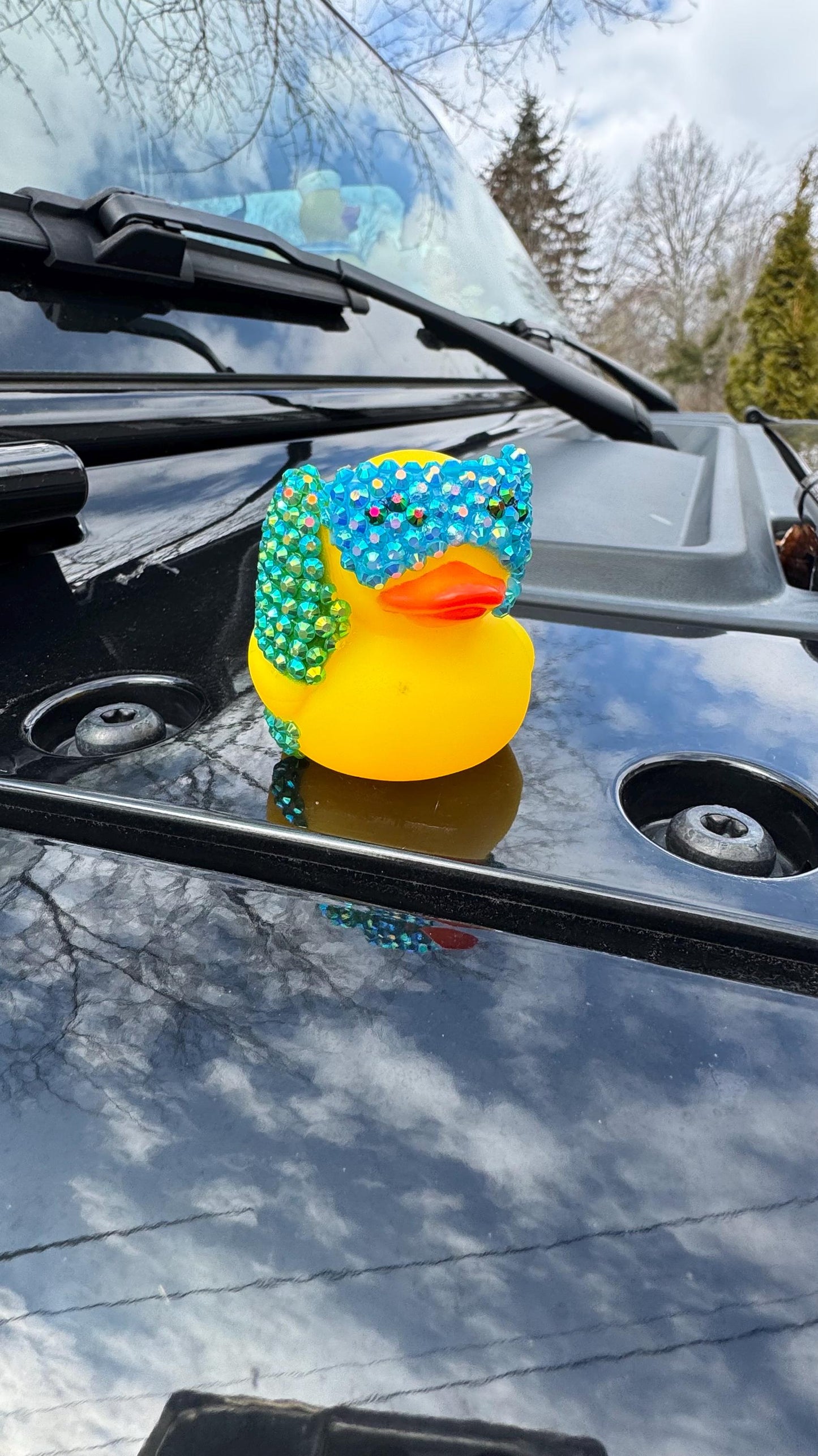 Beachy Bill Duck | Summer Surf Swim Chick | Beach Rubber Duck | Bedazzled Bling Duck