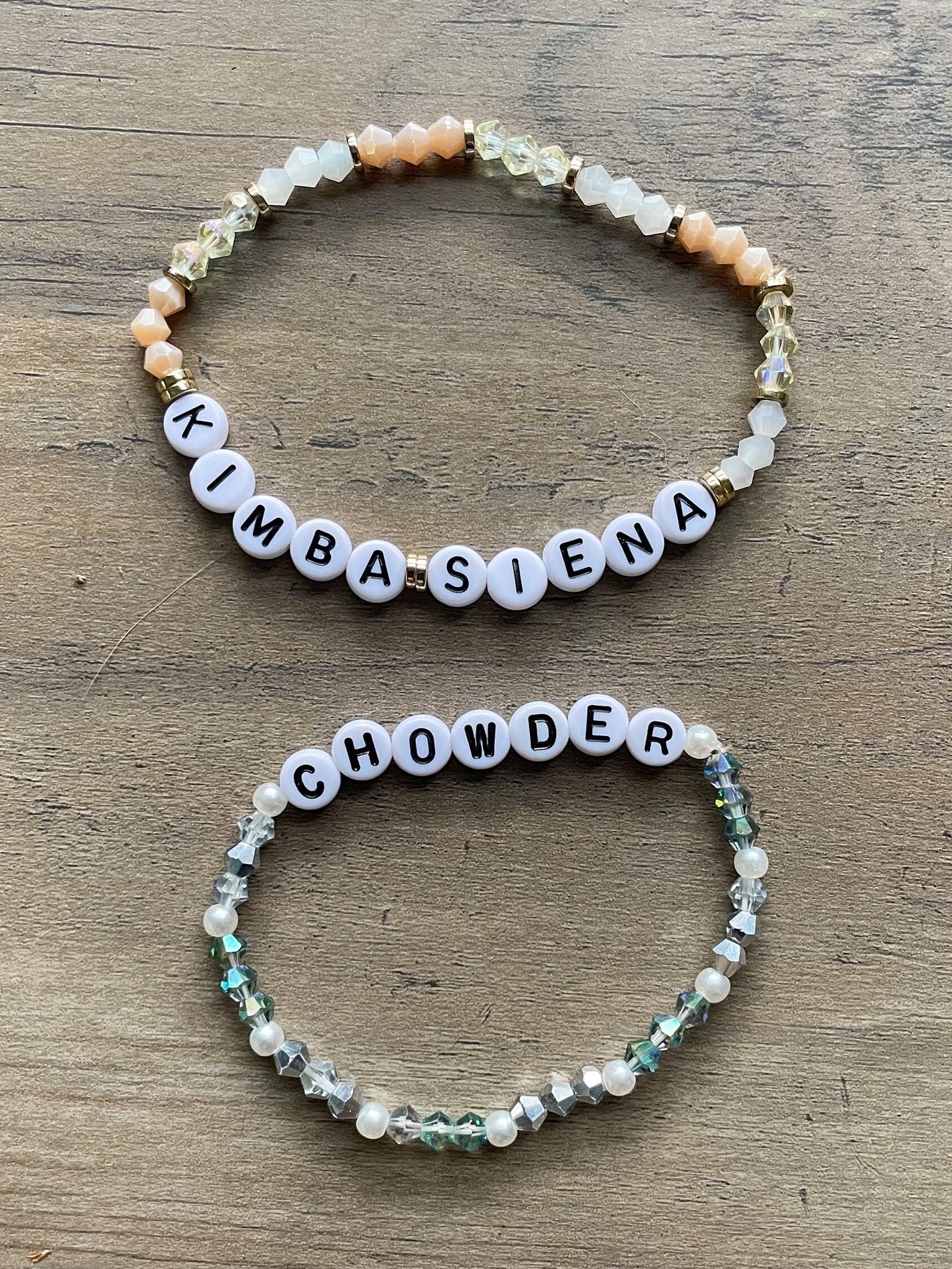 Bicone Custom Personalized Beaded Bracelets