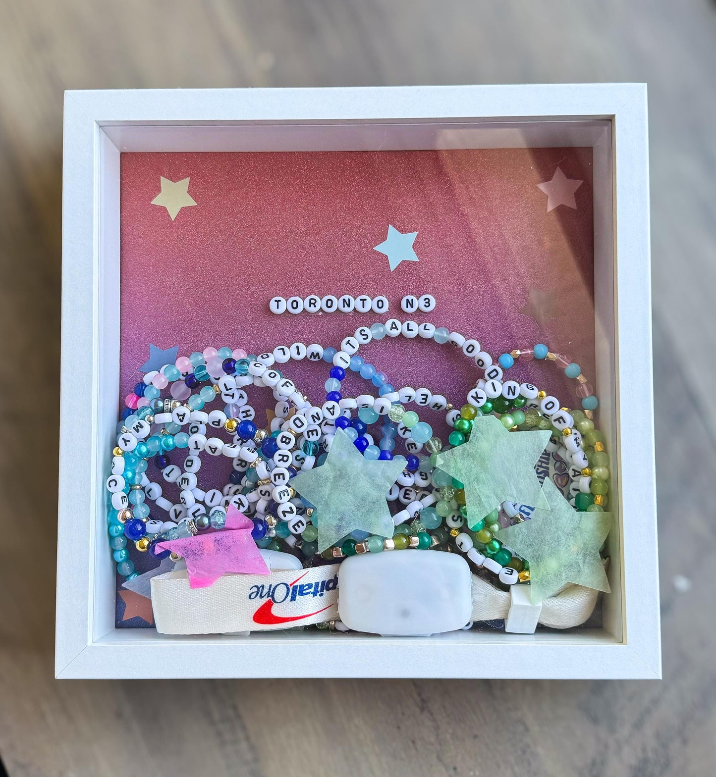 Friendship Bracelet Shadowbox Keepsake | Personalized Concert Memorabilia Gift for Fans, Collectors & Music Lovers | Custom Display Box