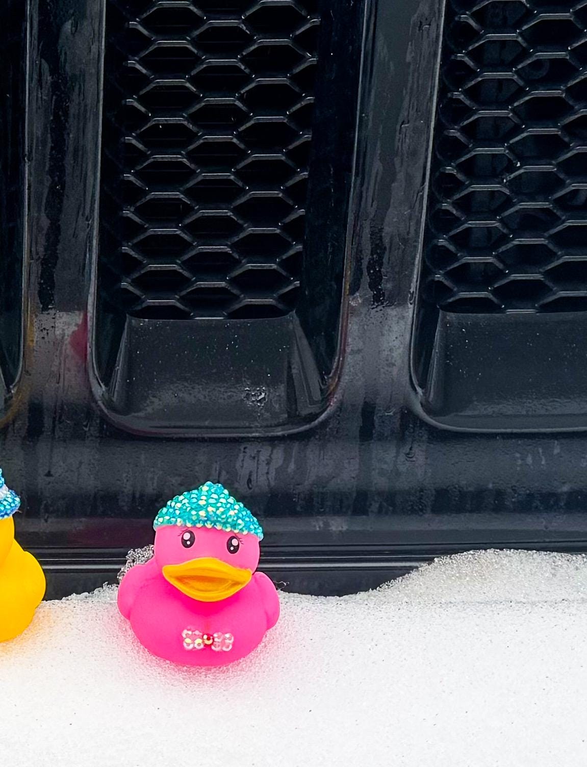 Rhinestone Duck | Cute Pink Chick Rubber Duck | Bedazzled Bling Duck
