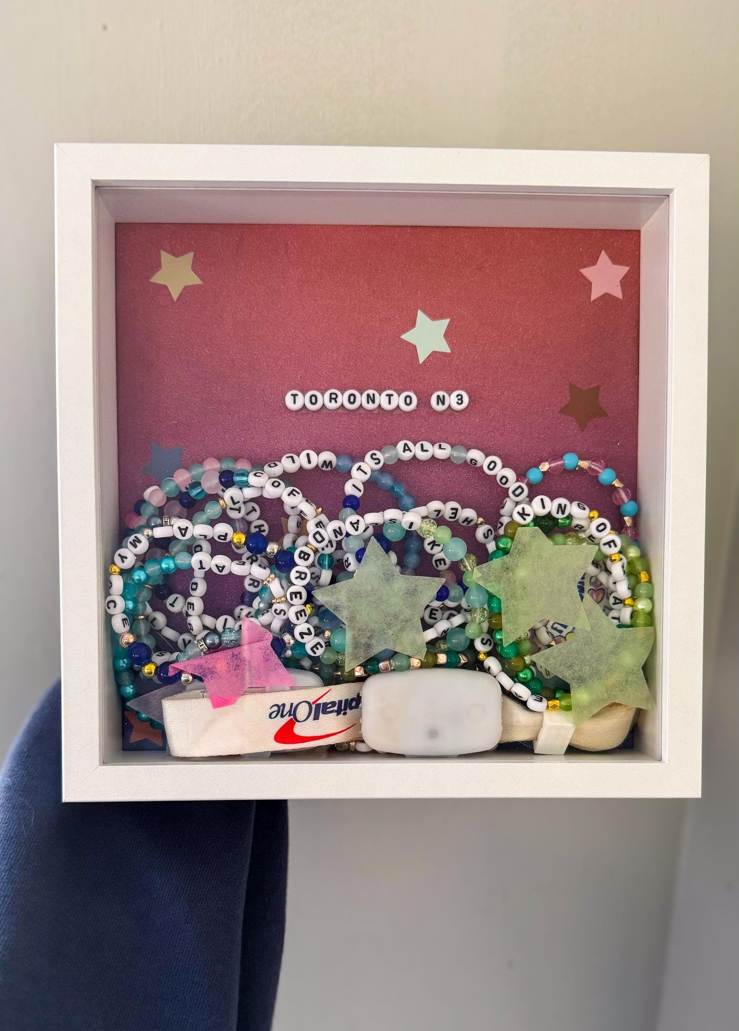 Friendship Bracelet Shadowbox Keepsake | Personalized Concert Memorabilia Gift for Fans, Collectors & Music Lovers | Custom Display Box
